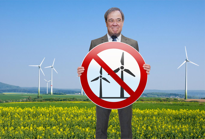 Armin Laschet verhindert den Ausbau der Windenergienutzung.
