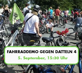 Fahrrademo gegen Datteln 4. [Foto: Datteln 4 stoppen wir]