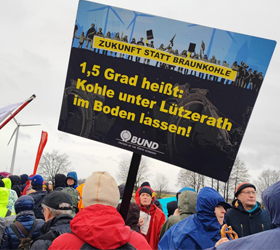 BUND-Protest bei Lützerath. [Foto: Kerstin Ciesla]
